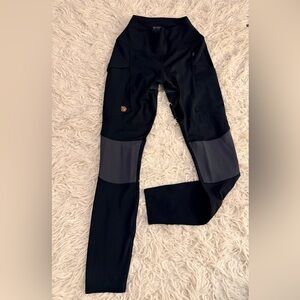 Fjallraven Black and Gray Abisko Trekking Tights